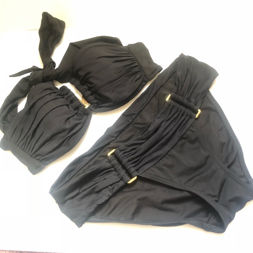 Victoria’s Secret Black bikini swimsuit gold small
